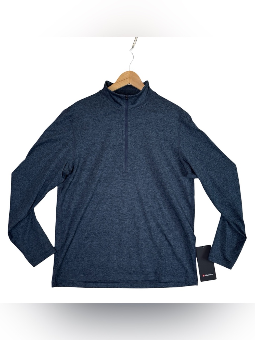 Lululemon Soft Jersey Half Zip Long Sleeve Pullover Heathered Navy Men's Large